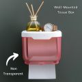 Wall-Mounted Tissue Box Holder Self-Adhesive Plastic Tissue Dispenser for Bathroom | Tissue Box Storage Holder for Paper & Mobile Phone | Stylish Wall-Mounted Self-Adhesive Tissue Box Holder for Bathroom | Multifunctional Tissue Paper Holder with Storage. 
