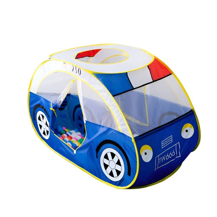 Playhouses Tent for Kids Outdoor and Indoor Pop Up Car Kid Play House Castle Tent Toys with Carrying Case, Best Gift for 1-8 Years Old Kids Children Boy Girls (Blue Police Car Tent)