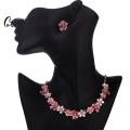Cring Coco Necklace for Party Wedding Women's Trendy Zinc Alloy Flower Choker Chain Statement Necklaces Silver Color Jewelry. 
