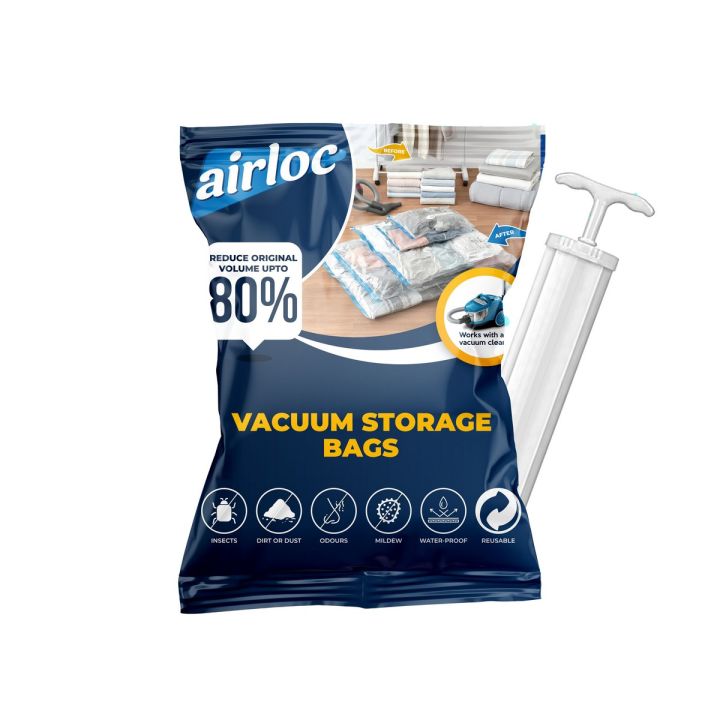 Vacuum Storage Bags Compression Bags Space saver Premium Vacuum Bags. 80% More Storage! Double-Zip Seal and Triple Seal Turbo-Valve for Max Space Saving!