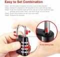 4 Digit Resettable Code Combination Lock Portable Waterproof Keyless Smart Padlock For Suitcase Gym School Locker Luggage Travel Bag Bicycle Scooter Tool Box Door Safety Security Protector Locks Anti Theft Dial Number Password High Quality Padlocks Big. 