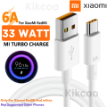 Original Xiaomi 33W USB Type C Turbo Charger Cable For Mi 6A Type-C Fast Charging Data Cable Fast charging, Fast transmission, Stronger compatibility Mi Turbo Charge Type C Cable. 