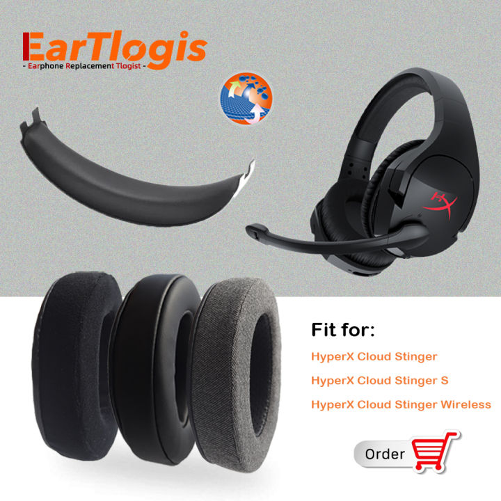 Eartlogis Thick Replacement Parts For Hyperx Cloud Stinger Stinger S Stinger Wireless 7.1 Headset Ear Pads Bumper Headband