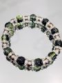 Glass Crackle Beads Stretch Bracelet – Stylish & Comfortable – For Girls & Women. 
