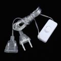 LED String Lights With Switch Transparent European Regulations Light String Extension Cord 220V Cable Extension Cord. 