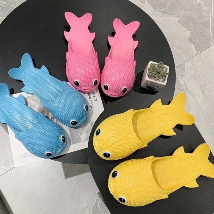 Puffer fish slippers women's home fashion 2021 Korean version parent-child versatile fish-shaped slippers indoor and outdoor soft-soled sandals