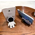 For Samsung Galaxy Grand Prime / Grand Prime Plus Back Cover with Cartoon Astronaut Folding Stand Luxury 6D Plating Frame Shiny Cases Soft Silicone Square Protective Mobile Phone Case. 