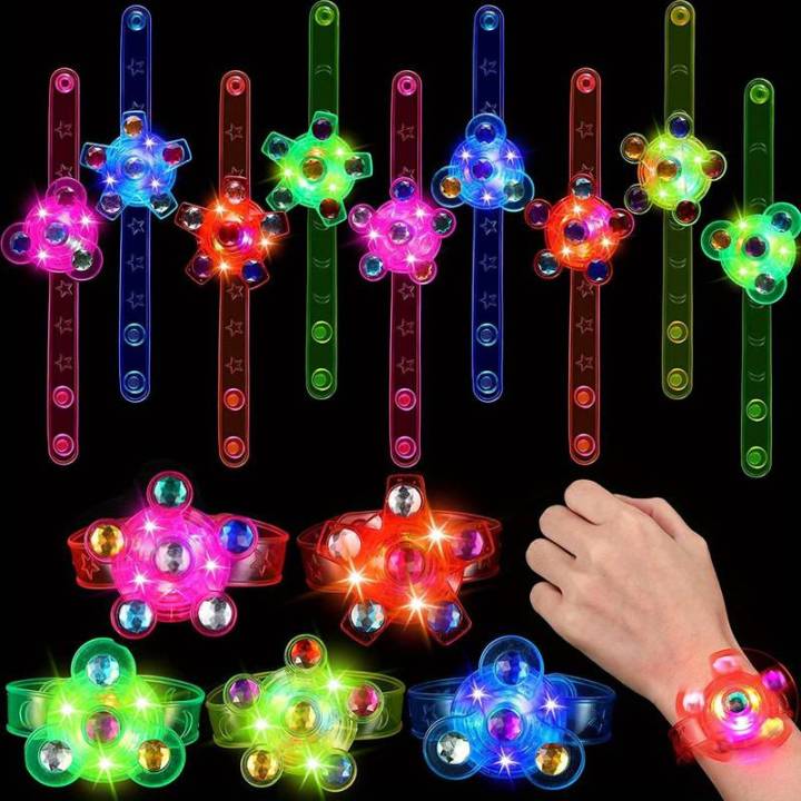 Boys Girls Gyro Luminous Hand Gyro Watch Spin Kids Toy Spin Fashion Luminous Bracelet Watch LED Luminous Toy Kids