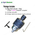 Adapter coupler fitted Drill Chuck set fit for 10mm dc or ac Motor shaft wiper or radiator 10mm shaft 1.0-10mm + Chuck Key by right electronic. 