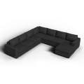 JC Buckman Chill Zone Plus Seven Seater Sofa & Chaise Seat with Storage Acacia Wood Finest Imported Fabric European Design Grand Sized with 2 Years Warranty. 