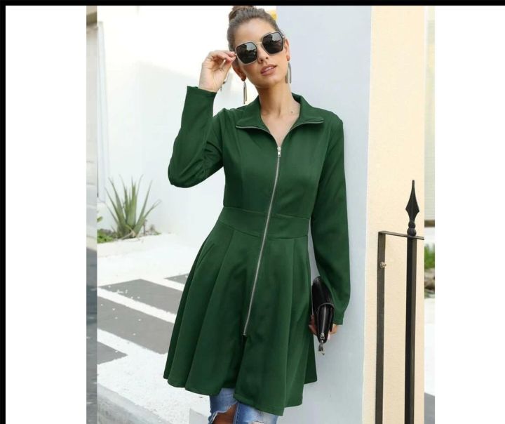 KK Women's Zip Up Stlylish Skater Coat and Jackets