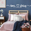 Custom Name Wedding Heart Wall Decal Bedroom Personalized Couple Family Marriage Wall Sticker Vinyl Home Decor. 