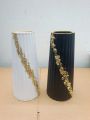 Large Striped Vase for Home Decor, Big Ceramic Flower Vase for Living Room. 