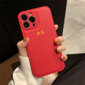Korea Personalise Name Letters Leather PU Soft Phone Case For iPhone 15 14 13 12 11 Pro X XS Max XR 7 8 Plus Plain Cover. 