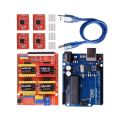 CNC S.hield Expansion Board V3.0 +UNO R3 Board + A4988 Stepper Motor Driver With Heatsink For Arduino. 