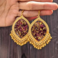 Real Rose Petals Earrings/Jhumky - Custom made jhumkas  - epoxy/resin jhumka - handmade customize jhmuky/Earrings. 