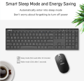 Sonkir K-18 Keyboard Mouse Set Wireless, Rechargeable Ultra Thin Keyboard Combination with Free Cover Film, Quiet Whisper Mouse, 2.4 GHz Wireless Connection  (Black). 