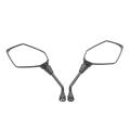 Universal 2Pcs Motorcycle Big Size Rear View Mirror Black Motorcycle Motorbike Chrome Scooter Rearview Rear View Side Mirror 10Mm. 