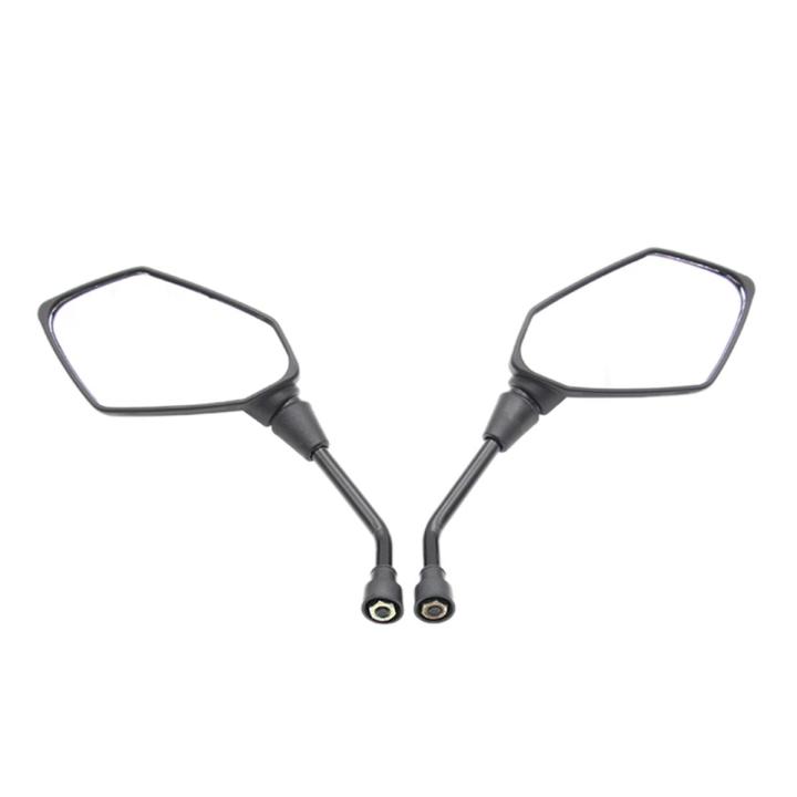Universal 2Pcs Motorcycle Big Size Rear View Mirror Black Motorcycle Motorbike Chrome Scooter Rearview Rear View Side Mirror 10Mm