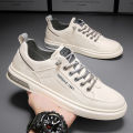 Summer Men's Shoes New Breathable White Shoes Men's Fashionable All-Match Platform Sneaker Casual Flat Shoes Fashionable Shoes. 
