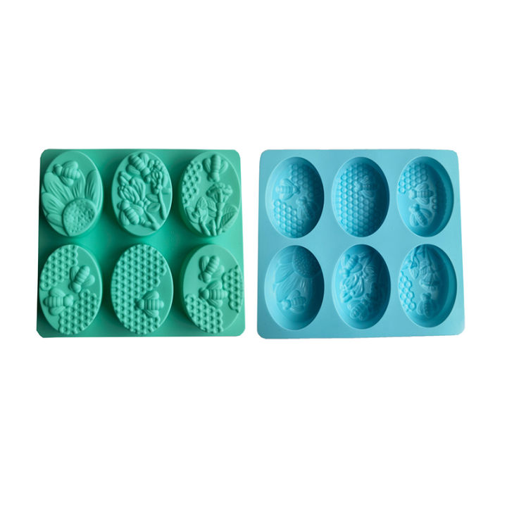 New Healthy Materials Honey Bee Silicone Soap Mold 6 Cavities Handmade Molds SEVICH