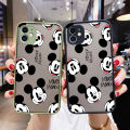 dienya For Xiaomi 11T Pro Case Thin Frosted Transparent Hard Square Edge New Design Fashion Tide Mickey Phone Case Pattern Casing Full Cover Protection Cases Shockproof Softcase. 