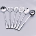 7 PCs Cooking / Serving Spoons-Steel Handle Regular Size Durable(With Stand). 