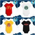 Customized Food Logo Print on Baby Onesie (McDo, Starbucks, JCO, Shakeys). 