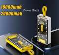 66W Power Bank -20000MAH- Transparent Power Bank 20000 MAH - Portable Fast Charging - Super Fast Charger For iPhone - Samsung Xiomi and for all Devices - Super Fast Charging Transparent 66W Power Bank- 20000 MAH Portable Mini Power Bank- LED Display.. 