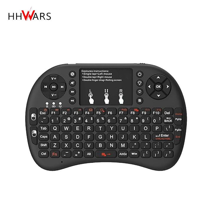 ini Wireless Keyboard with Touchpad＆QWERTY Keyboard, Backlit Portable Keyboard with Remote Control for Laptop/PC/Tablets/Windows/Mac/TV/Xbox/PS3/Raspberry Pi .(Black)