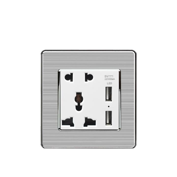 WBM Smart Universal 2100mA 5V 2 USB Wall Socket 2 USB Ports 10A EU Plug Timing APP Mobile Phone Button Panel Work With all home appliances