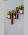 1 PIECE WALL HANGING SHELF CRISS CROSS DARK BROWN. 