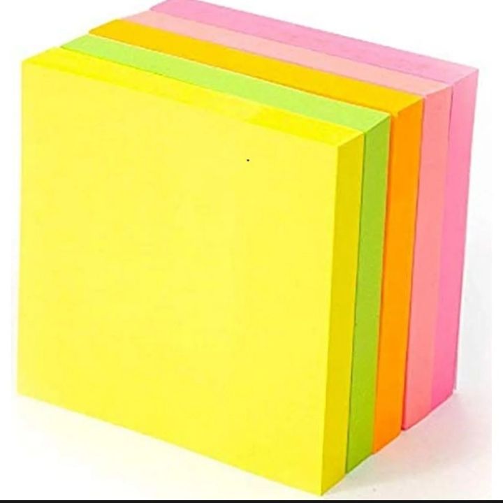 Multi color Sticky notes 100 sheet // multi sticker pack of 100 // mix color sticky pad // square shape multicolor sticky notes // sticky notes // 4 color sticky notes // sticky notes