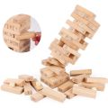Wooden Stacking Toys Board Games Building Blocks for Kids Balancing Puzzles Toys Learning Educational Sorting Family Games- 54 Pieces with 4 Dices. 