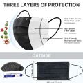 Disposable Face Mask Black, Breathable Face Mask  for Kids Boys Girls Individually Wrapped 50 Pack. 