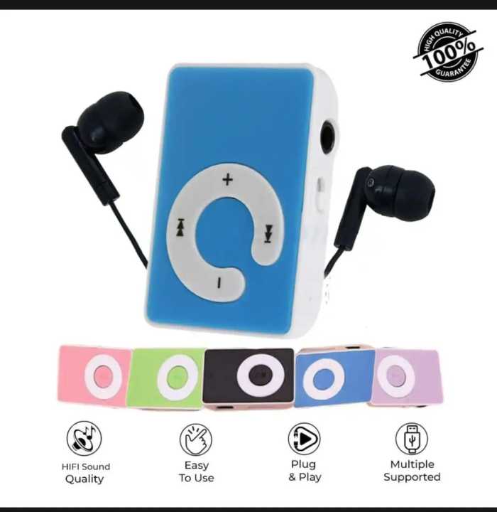 Rechargeable mini MP3 Player with Free Hands Free and Charging Cable easy to carery pocket Clip mp3 player for Jogging, Running, Gym 32 GB MP3 Player