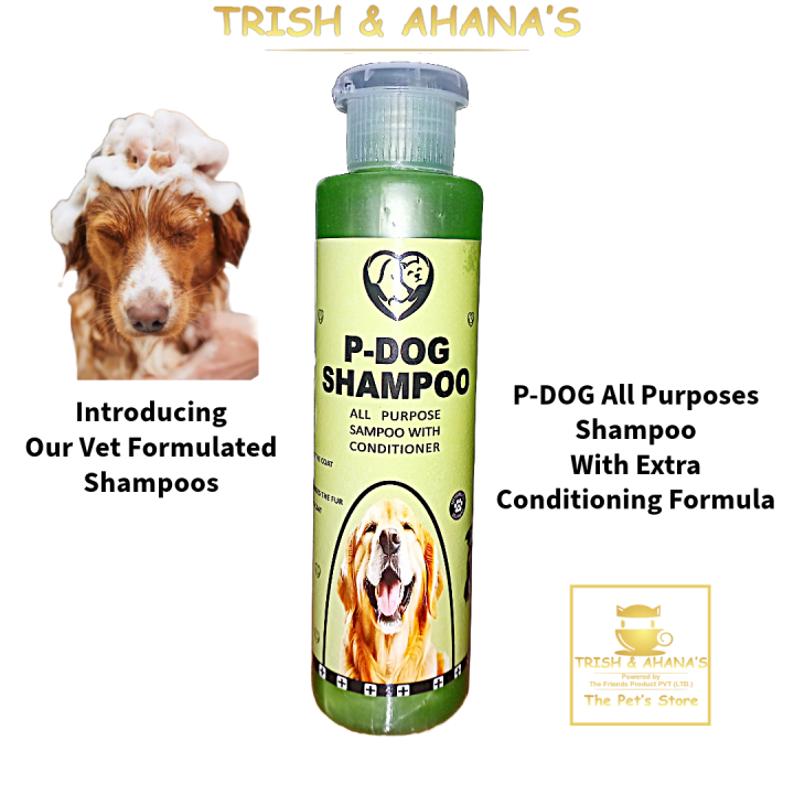 Trish & Ahana’s P-Dog 100% Natural - All Purpose - Dog Shampoo with Extra Conditioner 200ml