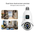 Wifi Dual Lens Bulb Camera, 4MP V380 Pro Dual Lens E27 Bulb WIFI Camera Two Ways Audio Color Night Vision Smart Home Security Wireless Indoor Camera, Cap Shape Bulb Camera, IP Security Camera, 360 Dual Lens Bulb Camera, Bulb Hidden Camera,. 