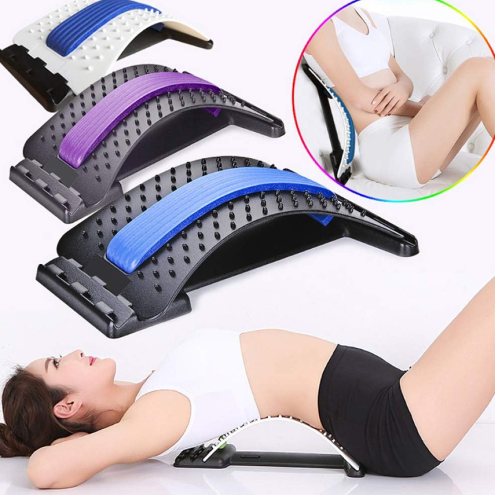 Stretch Mate Back Massage Tractor is a piece of fitness equipment designed to provide lumbar support and offer spine pain relief through chiropractic methods
