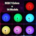 Sunset Projection Lamp 7 Colors Changing Rainbow Sun Halo Led Atmosphere Mini Sunset Lamp Night Light USB Powered Table Lamp For Photoshoot Live Video Home & Room Decoration Birthday Dance Party Etc R13 Colorful USB Sun set Light. 