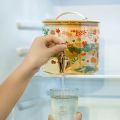 Glass Beverage Dispenser with Spigot - 3.2L Beverage Jar with Spigot and Lid and Wooden Stand for Serving Hot or Cold Drinks, Juices, Ice Water at Parties and Camping - 3200ml. 