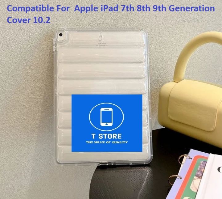 JOYLAND Dark Blue Bow Pad Case For IPad 7th/8th/9th Generation - Auto Wake/Sleep, Anti-Scratch Shockproof Premium Folio Stand With Pencil Holder For