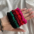 5PCS Satin Silk skinny scrunchies Hair Ties Girls Ponytail Holders Scrunchies Accessories for Woman for sale in pakistan. 