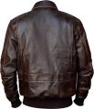 Men's Aviator A2 Distressed Brown Bomber Flight Real Leather jacket. 