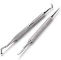 Stainless Steel Cuticle Spoon Pusher Double-end Nail Cleaner Toenail Dirt Remover Tool for Men and Women (Silver), Professional Safe Nail Treatment Pedicure Tool Kit Under Nail Cleaner Tools Pain Relief (Pack of 2). 