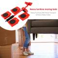 Mobile Heavy Object Handling Tools, Portable Furniture Lift, Household Hand Tool with 4 Motion Rollers + 1 Cork Bar, for Sofas, Refrigerators, Adjustable Height. 
