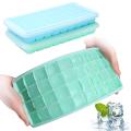 Easy Push Pop out Square Silicon Ice Cubes Tray 36 Cubes WITH LID. 