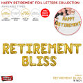 Happy Retirement Foil Letter Balloon Collection For Decorate Your Home & Garden Outdoor, Foil Mylar Chrome Aluminum Balloons, Parties Supplies Decorations, Congrat Retirment Party Decor Celebration, Happy_Retirement_Baloon Set. 