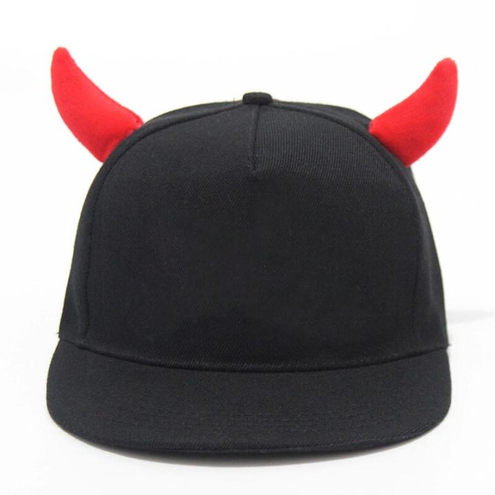 Fashion Accessories Monster Ear Cap with Devil Horns Black Sports Hip Hop Snapback Hat for Women Men