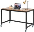 Computer Desk, Simple Style Rolling Home Office Desk Study Table Writing Desk, Movable Workstation with 4 Smooth Wheels, Home Office Work Table. 